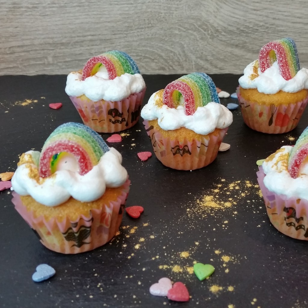 Rainbow Cupcakes Regenbogen Muffins / Cupcake Backbecher Jeogyong 600 ...